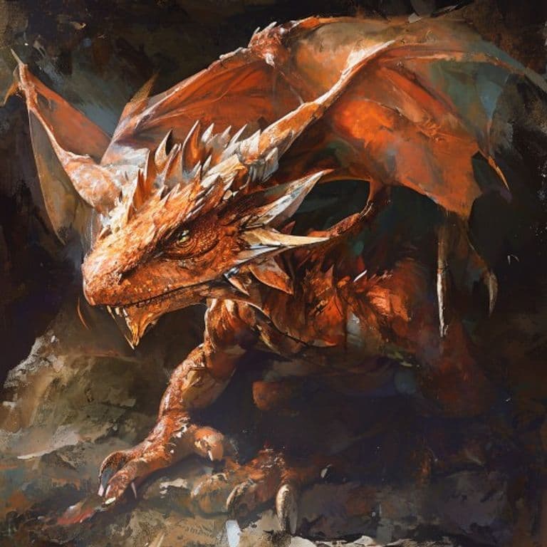 Copper Dragon Wyrmling — fantasy monster illustration
