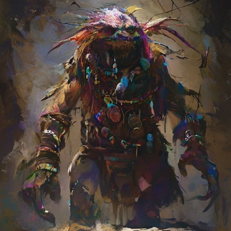 Junk Shaman — fantasy monster illustration