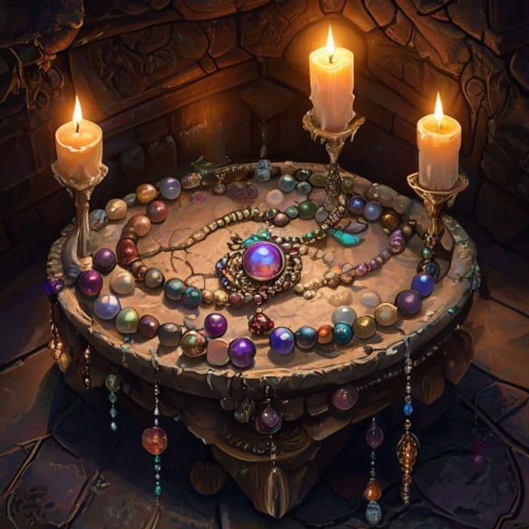 Beads of Contemplation — fantasy item illustration. Beads of Contemplation is a magic item (wondrous item) of uncommon rarity.