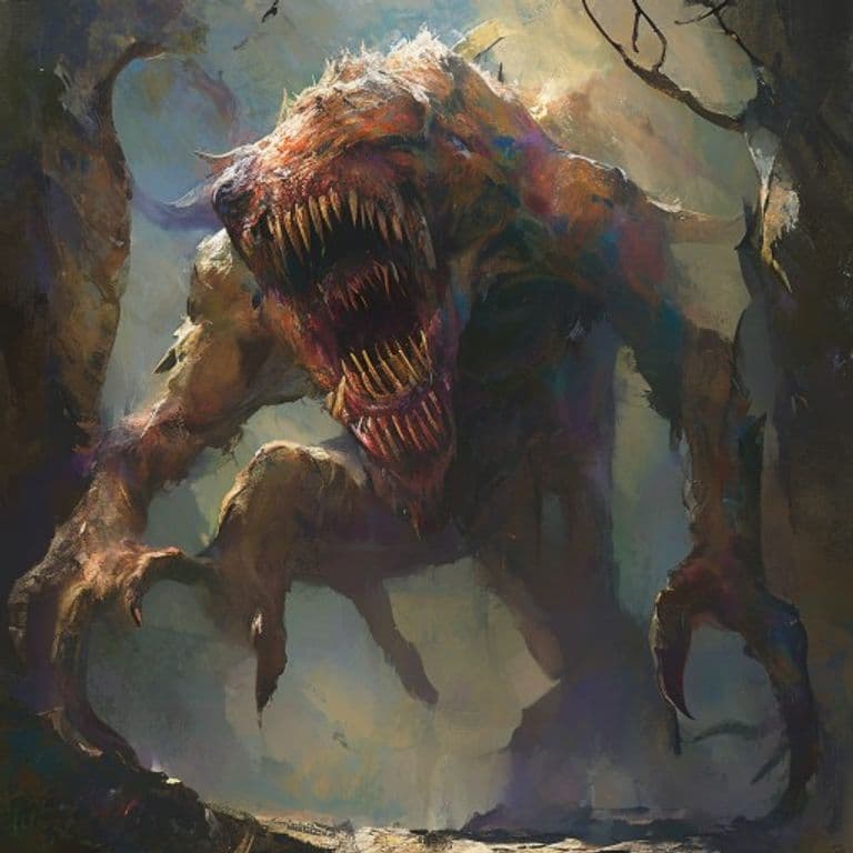 Alke — fantasy monster illustration. Alke is a large monstrosity (Challenge Rating 5).
