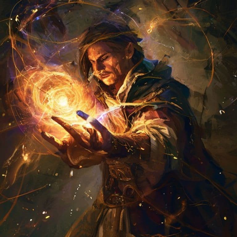 Shocking Grasp — fantasy spell effect illustration