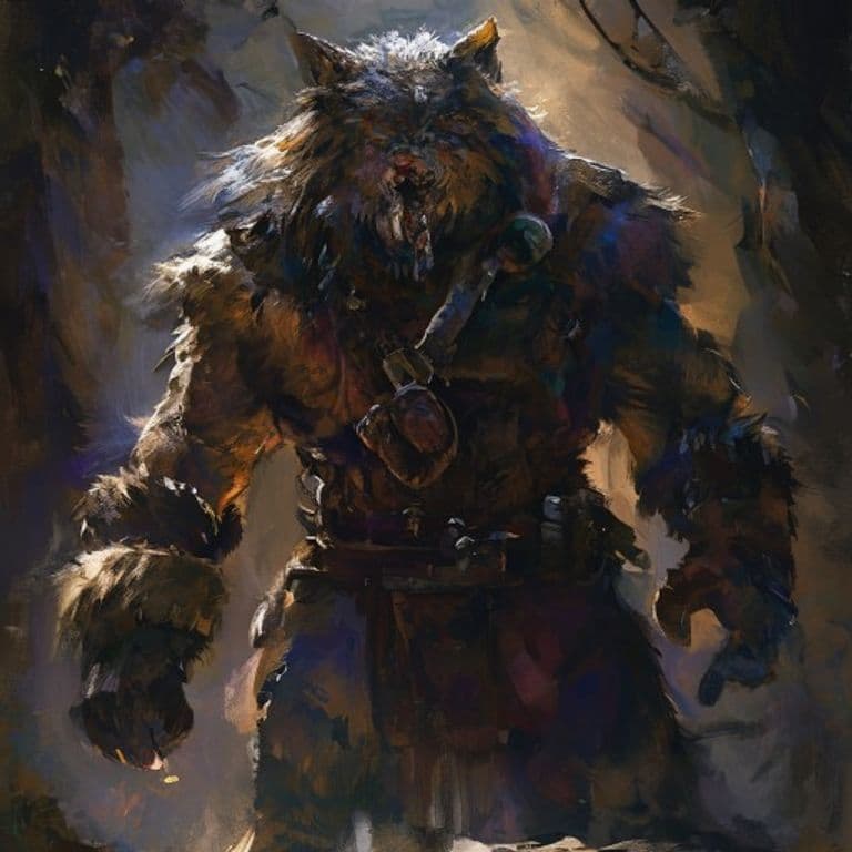 Wolf Reaver Dwarf — fantasy monster illustration