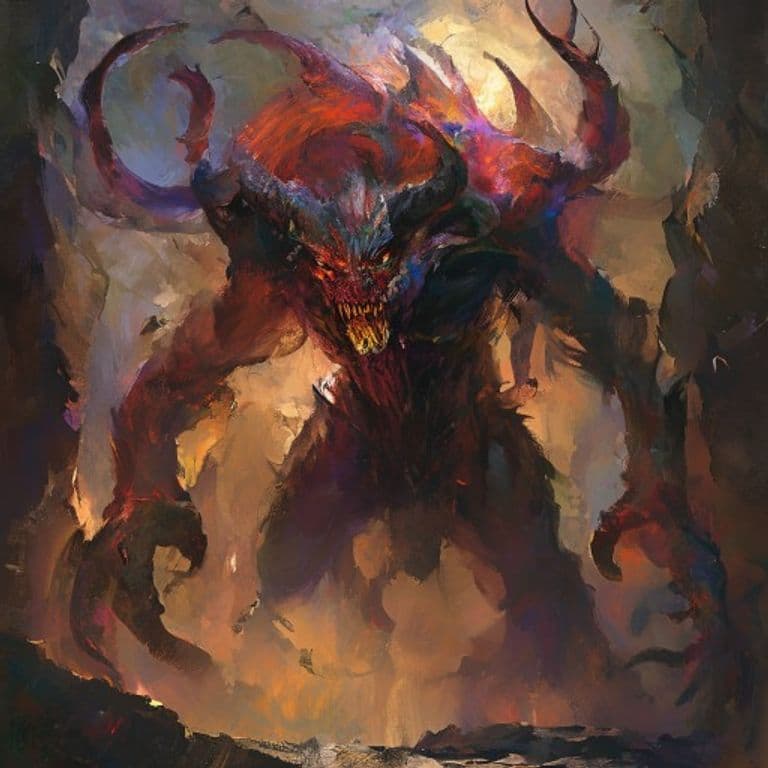 Balor General — fantasy monster illustration. Balor General is a huge fiend (Challenge Rating 24).