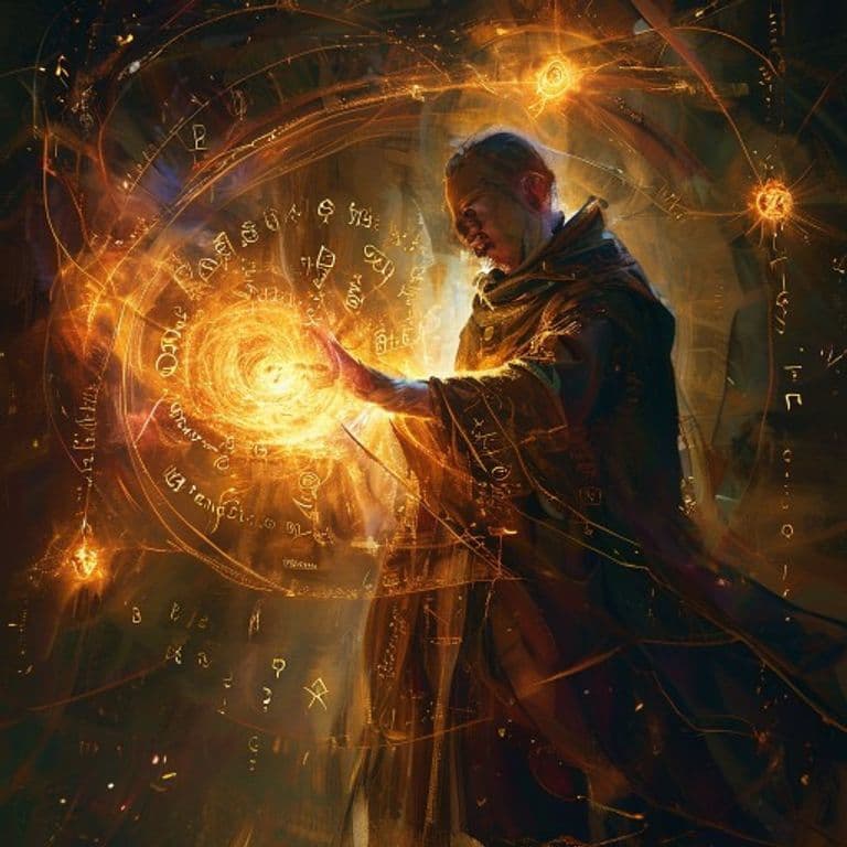 Detect Evil and Good — fantasy spell effect illustration. Detect Evil and Good is a 1st-level divination available to Cleric, Herald.