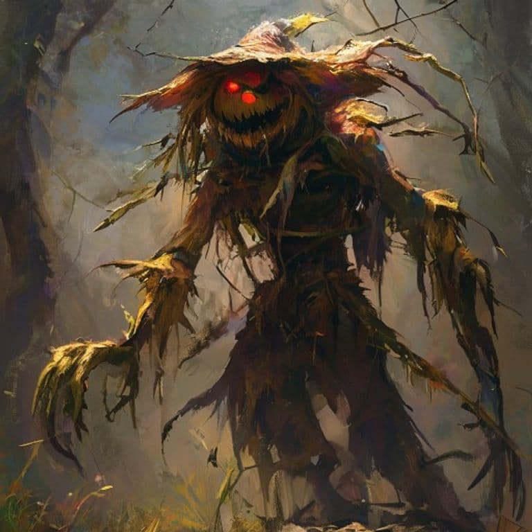 Scarecrow Harvester — fantasy monster illustration