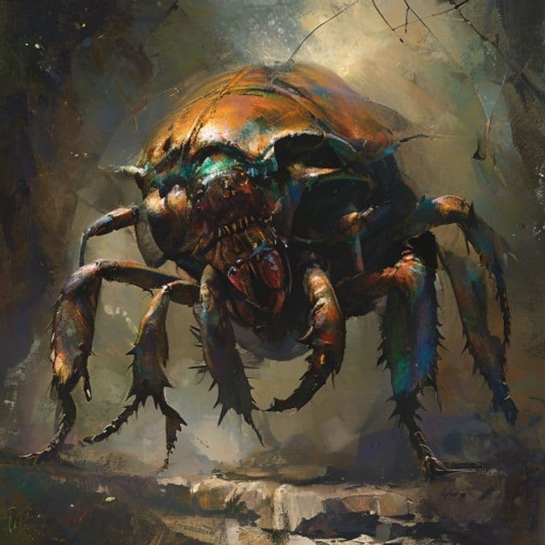 Giant Bombardier Beetle — fantasy monster illustration