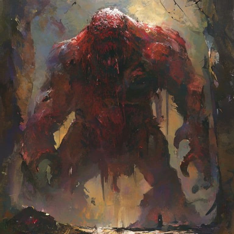 Blood Giant — fantasy monster illustration. Blood Giant is a huge giant (Challenge Rating 8).