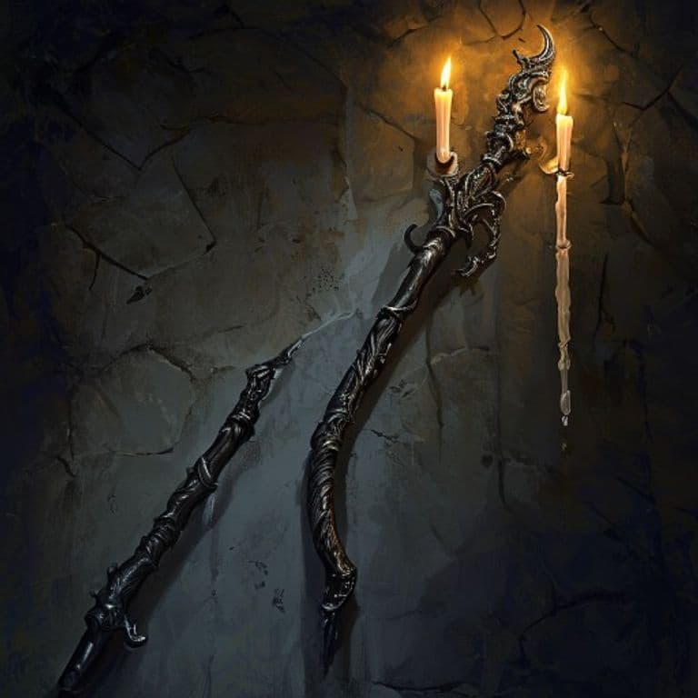 Stygian Crook — fantasy item illustration