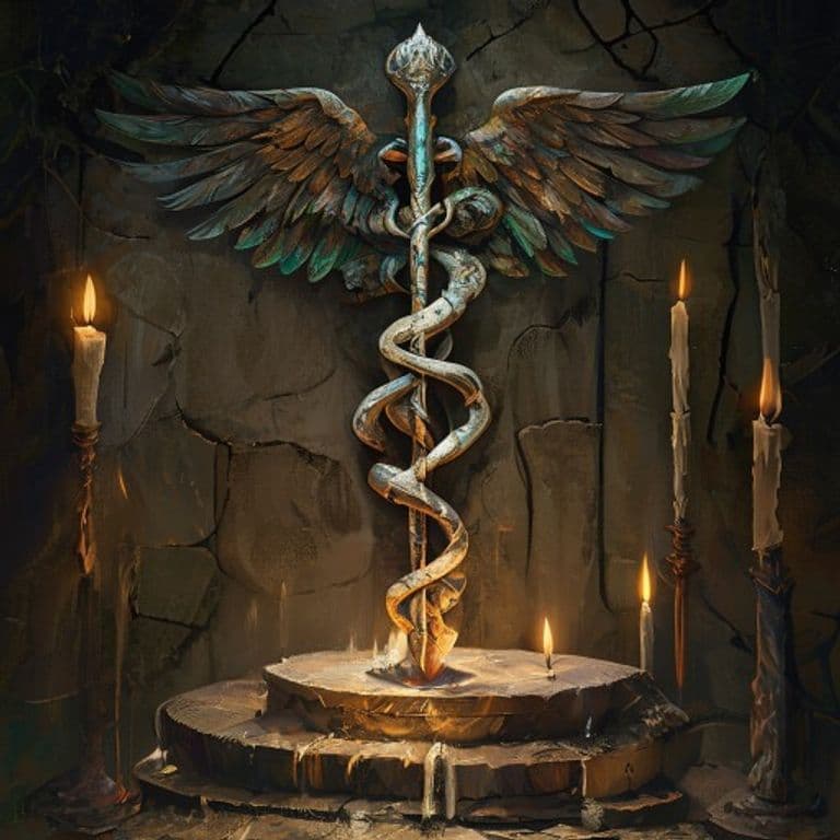 Dread Caduceus — fantasy item illustration