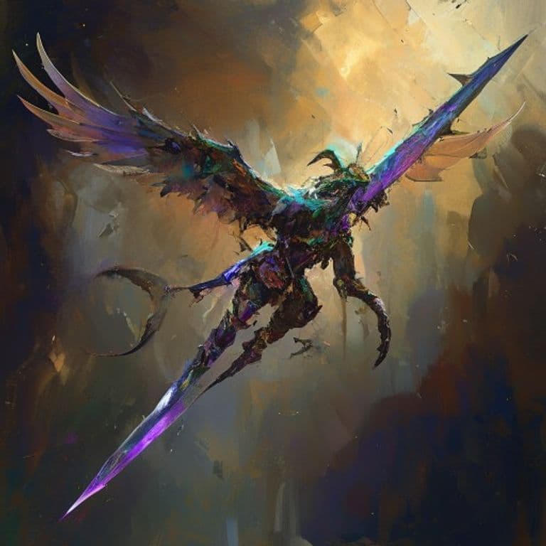 Flying Sword — fantasy monster illustration