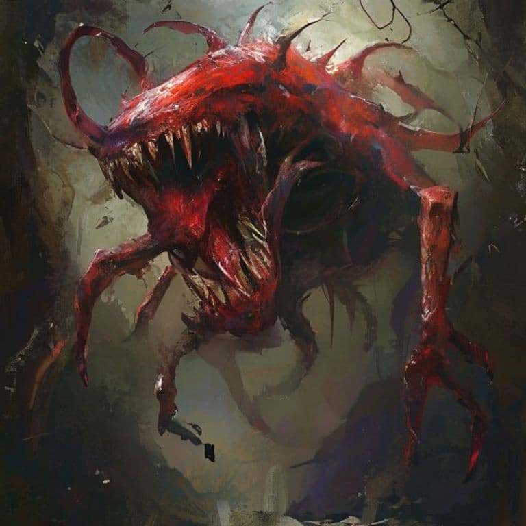 Bloodsapper — fantasy monster illustration. Bloodsapper is a medium aberration (Challenge Rating 3).