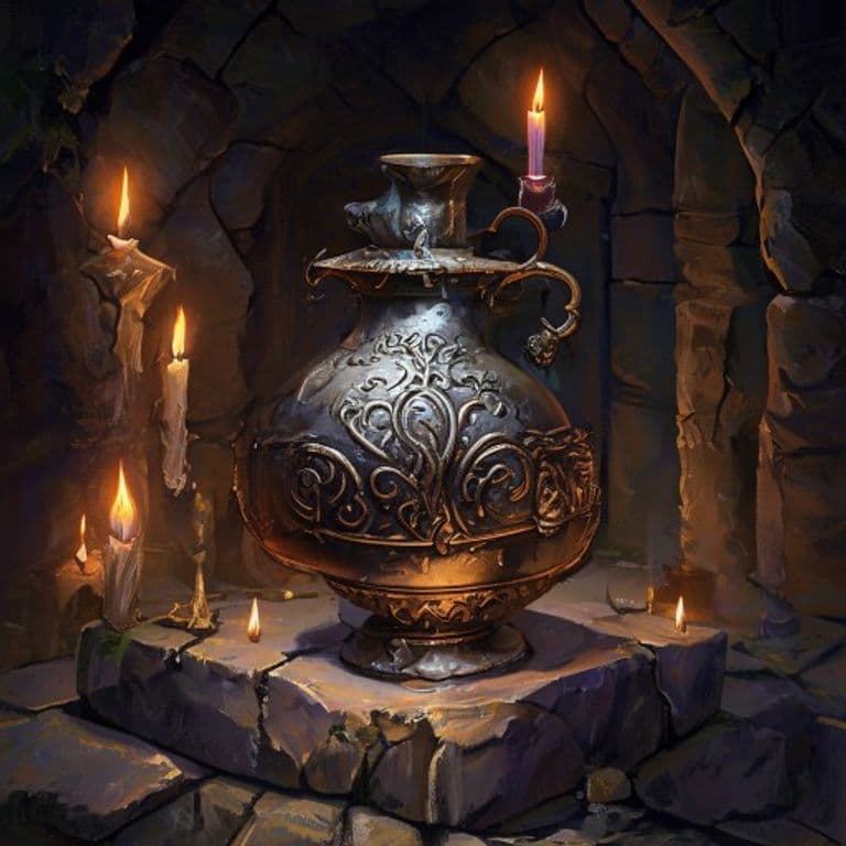 Iron Flask — fantasy item illustration