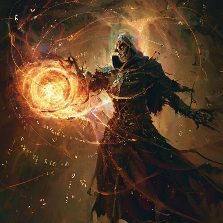 Create Undead — fantasy spell effect illustration. Create Undead is a 6th-level necromancy available to Cleric, Warlock, Wizard.
