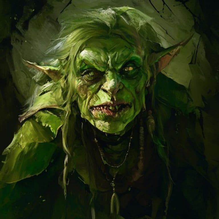 Green Hag — fantasy monster illustration
