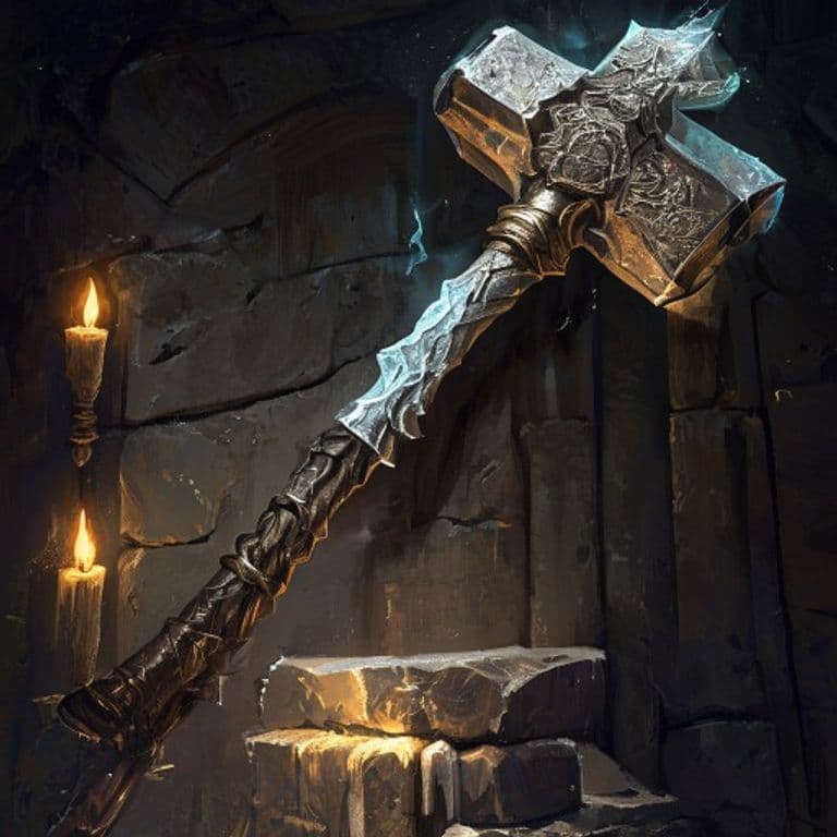 Hammer of Thunderbolts — fantasy item illustration