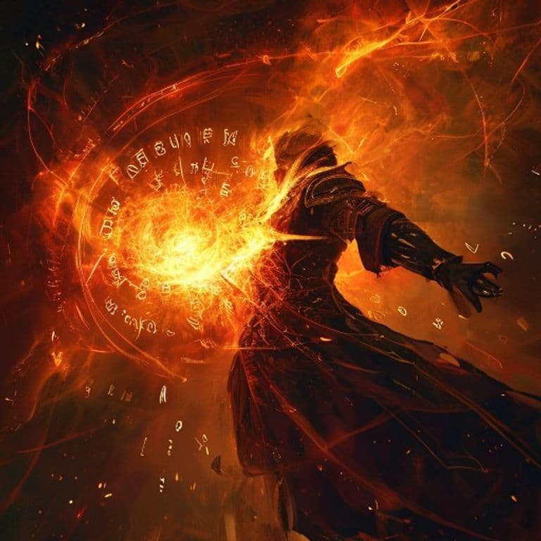 Hellish Rebuke — fantasy spell effect illustration. Hellish Rebuke is a 1st-level evocation available to Paladin, Warlock.