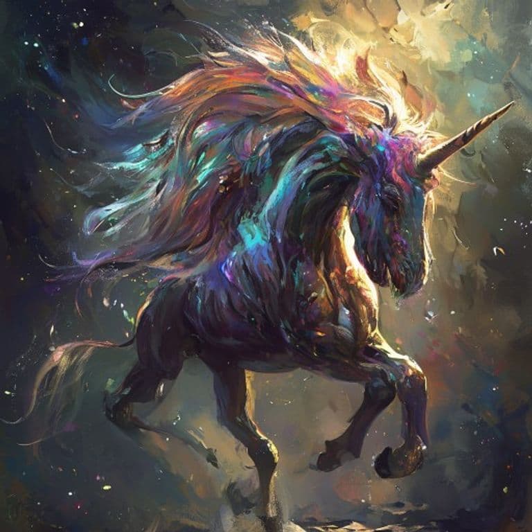 Corrupted Unicorn — fantasy monster illustration
