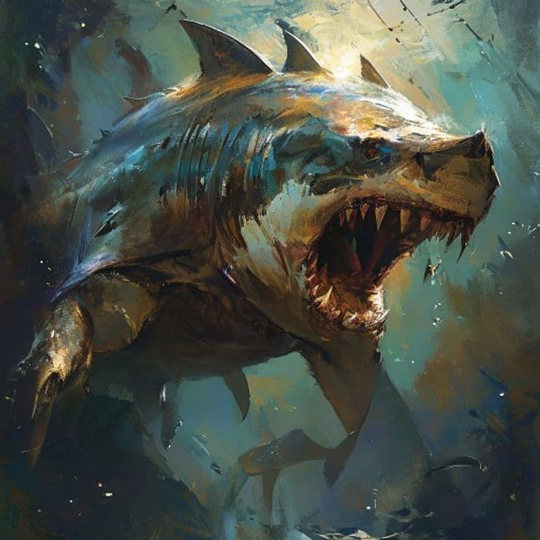Hunter Shark — fantasy monster illustration