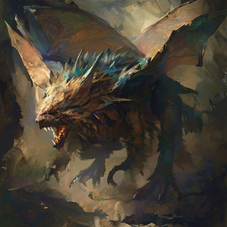 Sootwing — fantasy monster illustration
