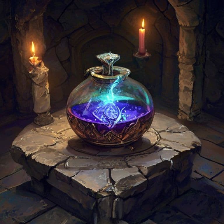 Potion of Skating — fantasy item illustration. Potion of Skating is a magic item (potion) of common rarity.