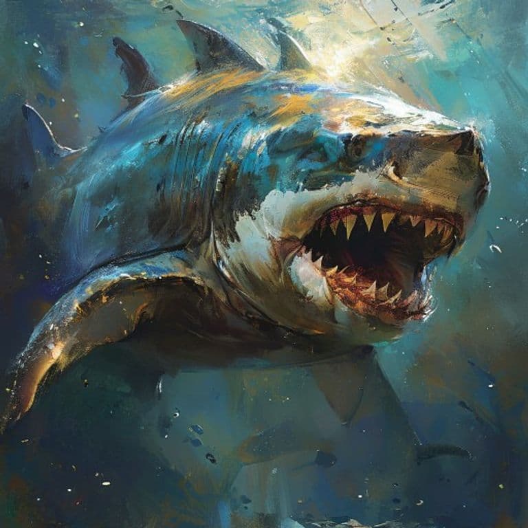 Shark, Giant — fantasy monster illustration