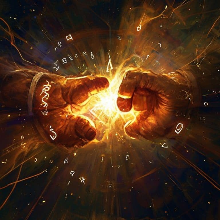 Soulwrought Fists — fantasy spell effect illustration. Soulwrought Fists is a 2nd-level transmutation available to Cleric, Sorcerer, Wizard.