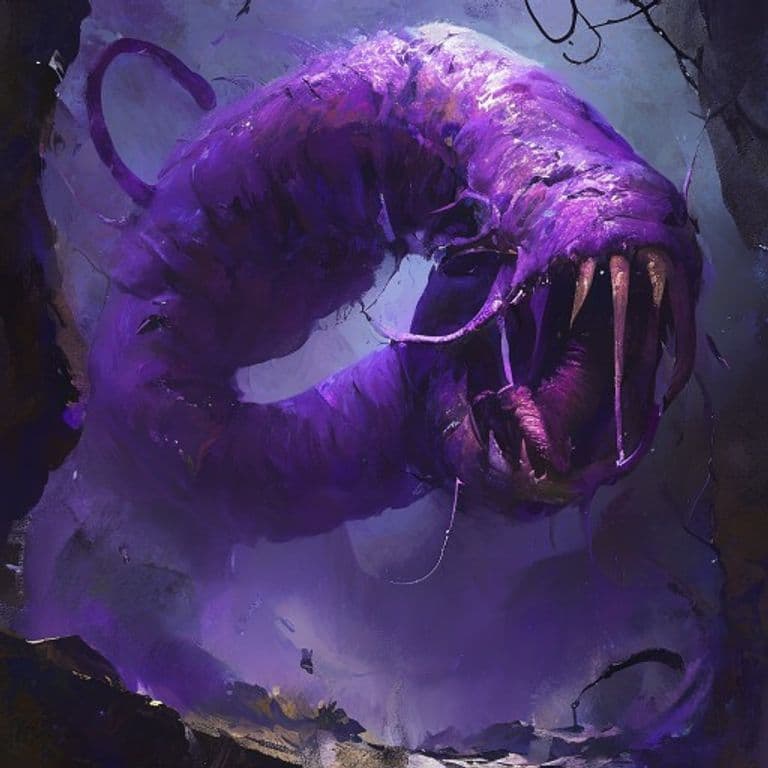 Purple Worm — fantasy monster illustration