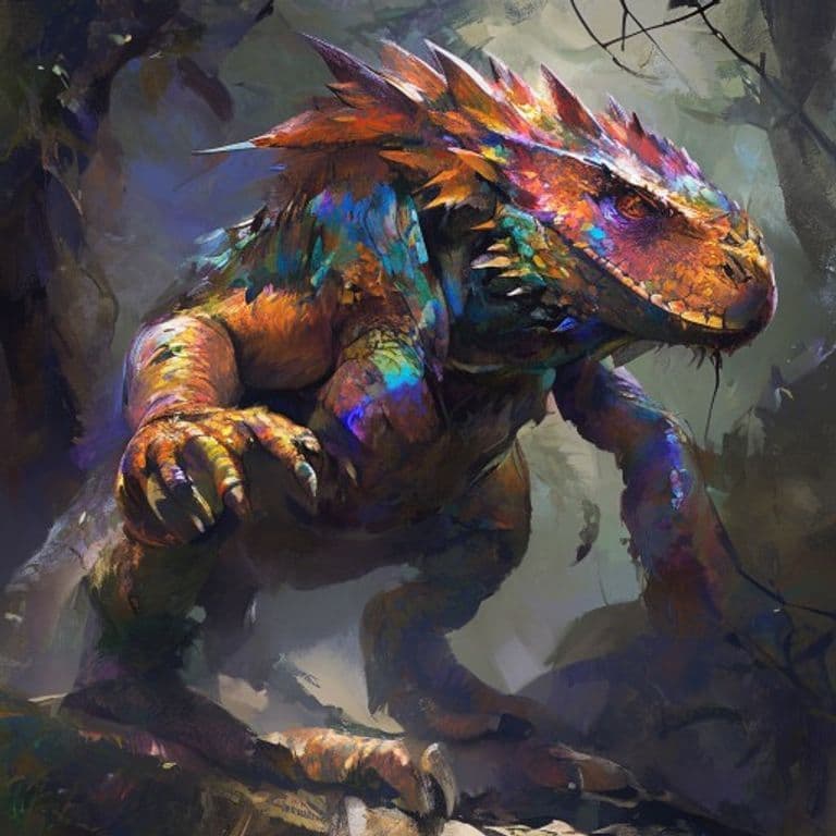 Chroma Lizard — fantasy monster illustration