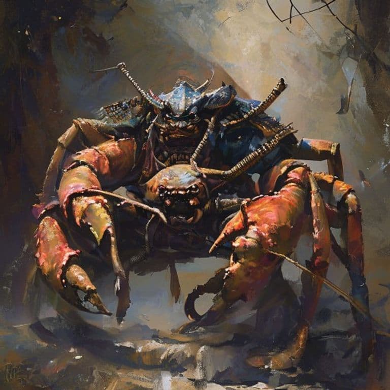 Crab, Samurai — fantasy monster illustration