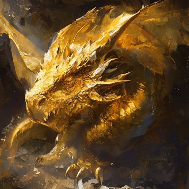 Gold Dragon Wyrmling — fantasy monster illustration
