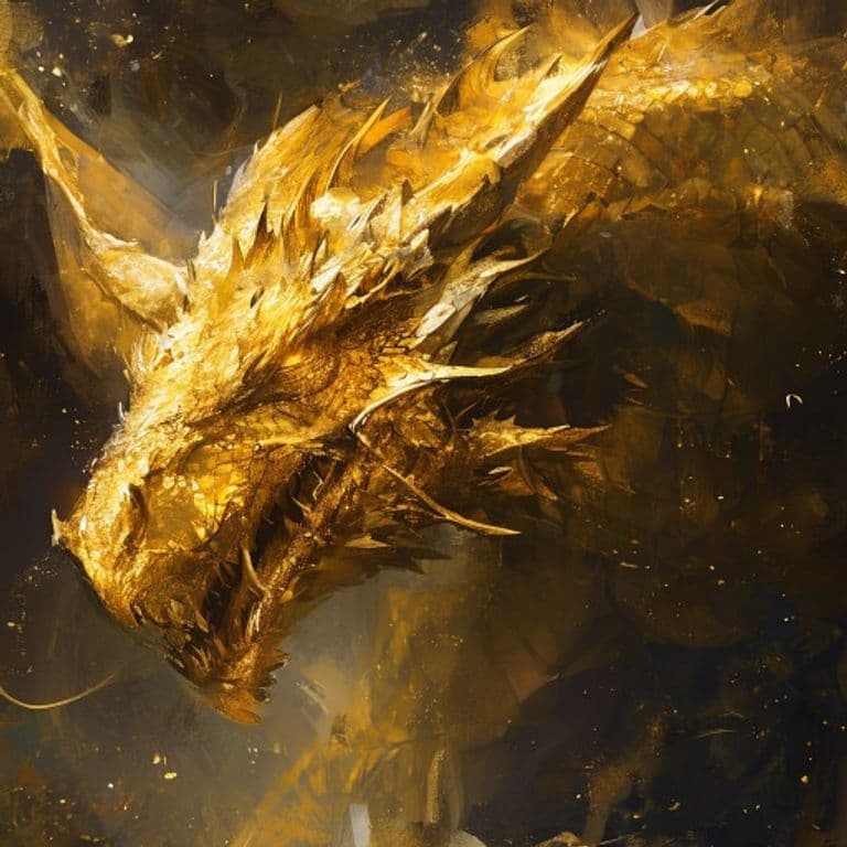 Ancient Gold Dragon — fantasy monster illustration. Ancient Gold Dragon is a gargantuan dragon (Challenge Rating 26).