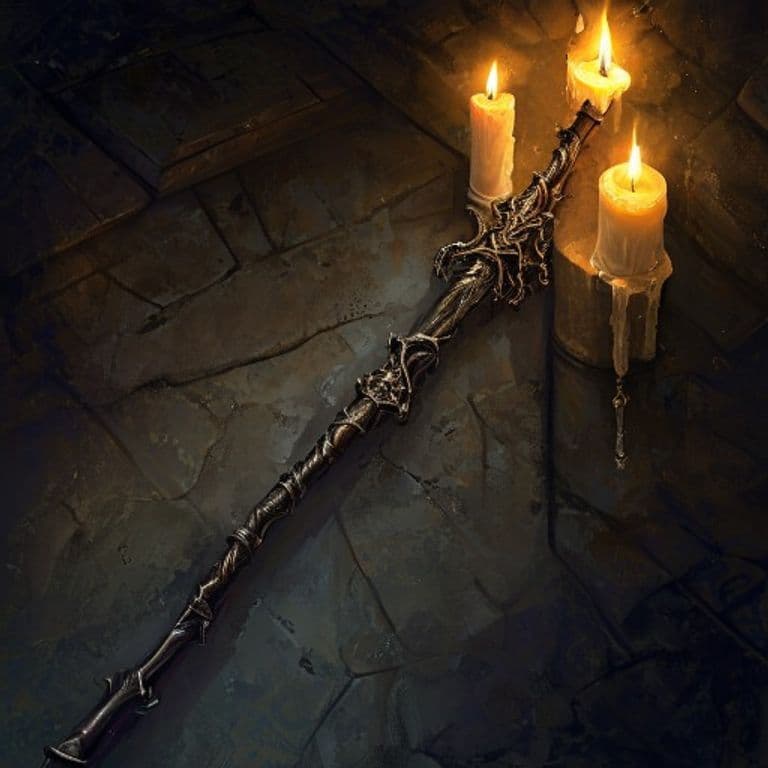 Wand of Harrowing — fantasy item illustration