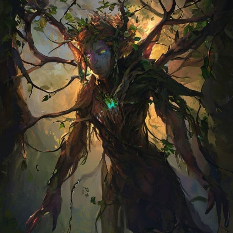 Duskthorn Dryad — fantasy monster illustration