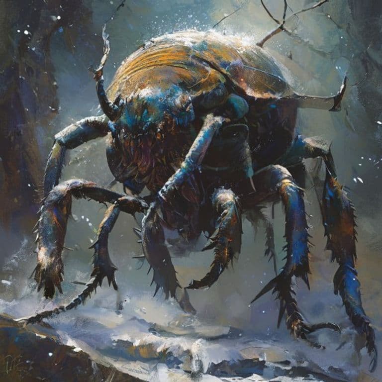 Giant Snow Beetle — fantasy monster illustration