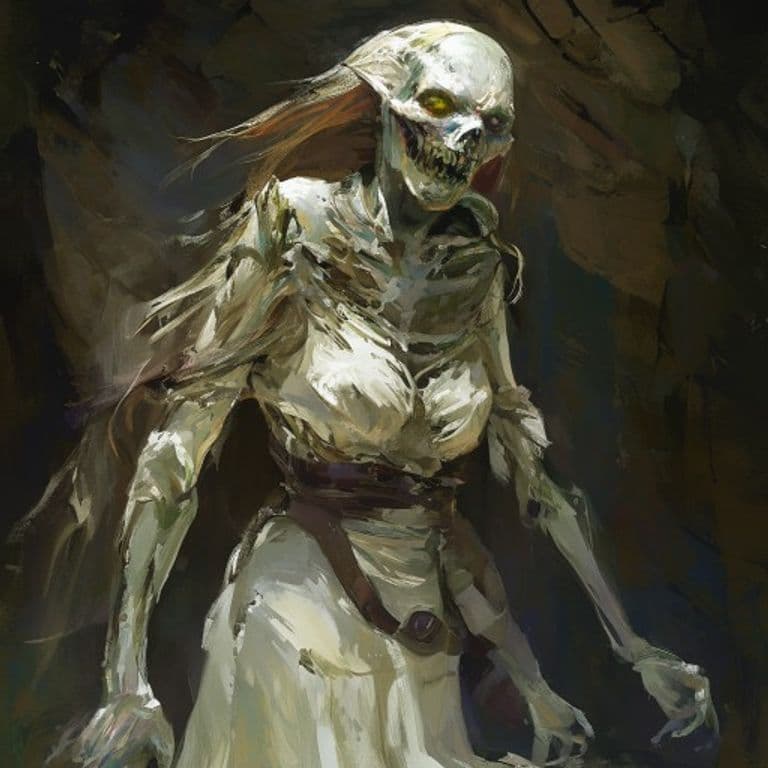 Lady in White — fantasy monster illustration