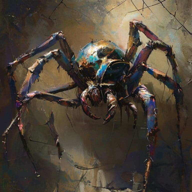 Gear Spider — fantasy monster illustration
