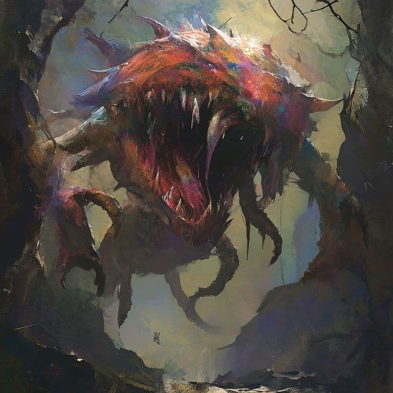 Avulzor — fantasy monster illustration. Avulzor is a large aberration (Challenge Rating 8).