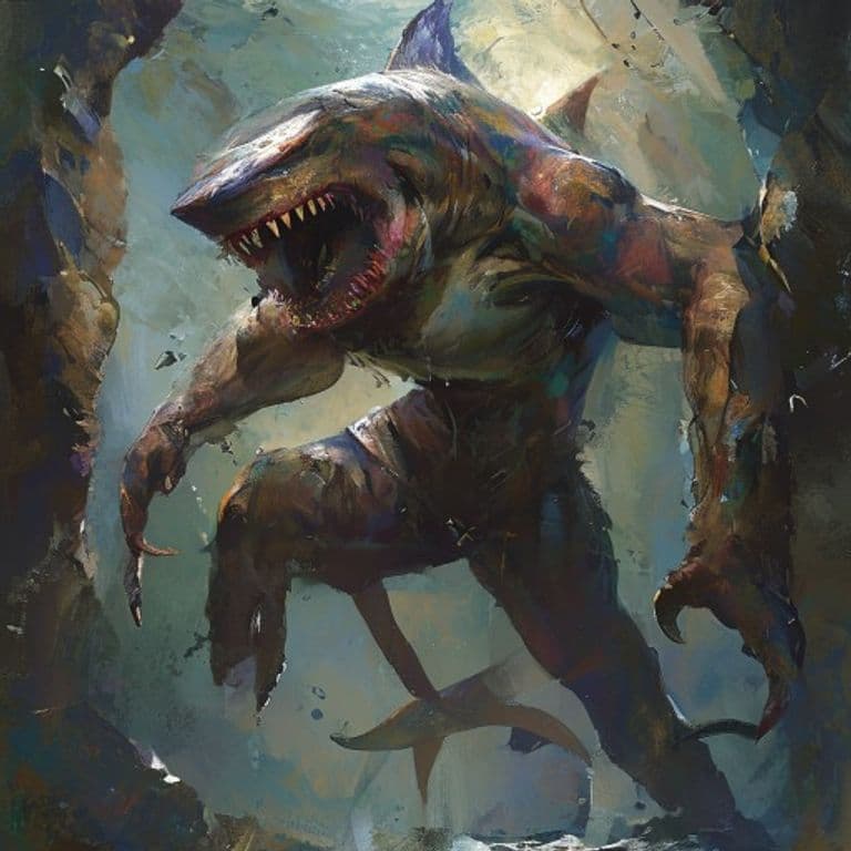 Wereshark — fantasy monster illustration