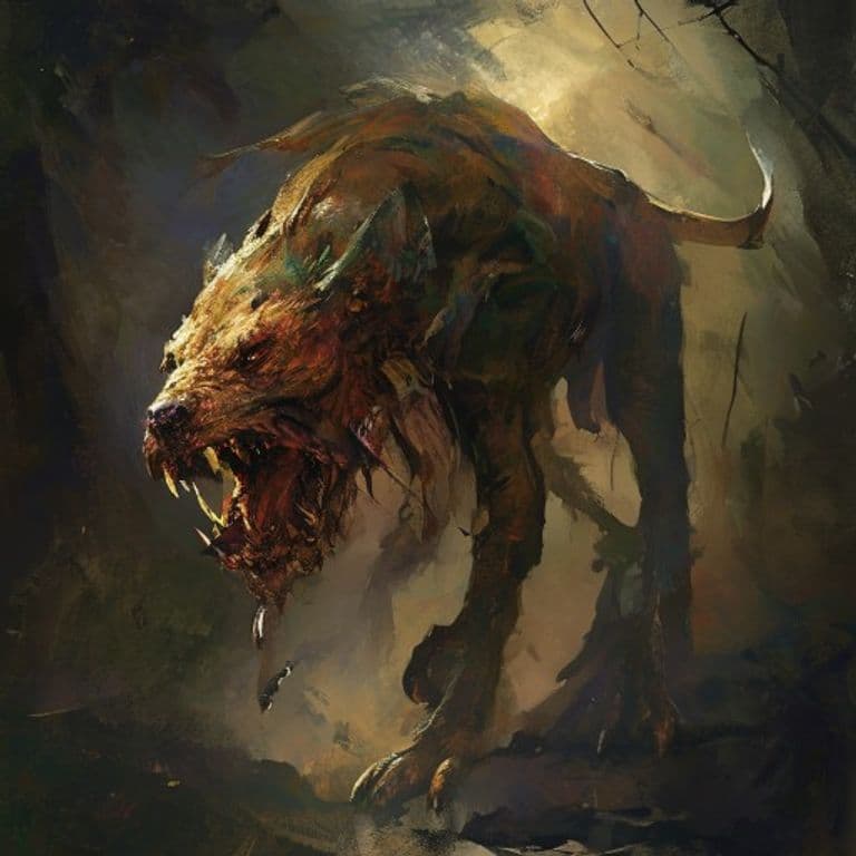 Hound of Tindalos — fantasy monster illustration