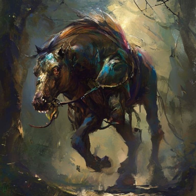 Draft Horse — fantasy monster illustration