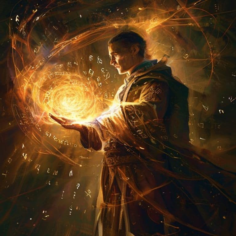 Mislead — fantasy spell effect illustration. Mislead is a 5th-level illusion available to Bard, Wizard.