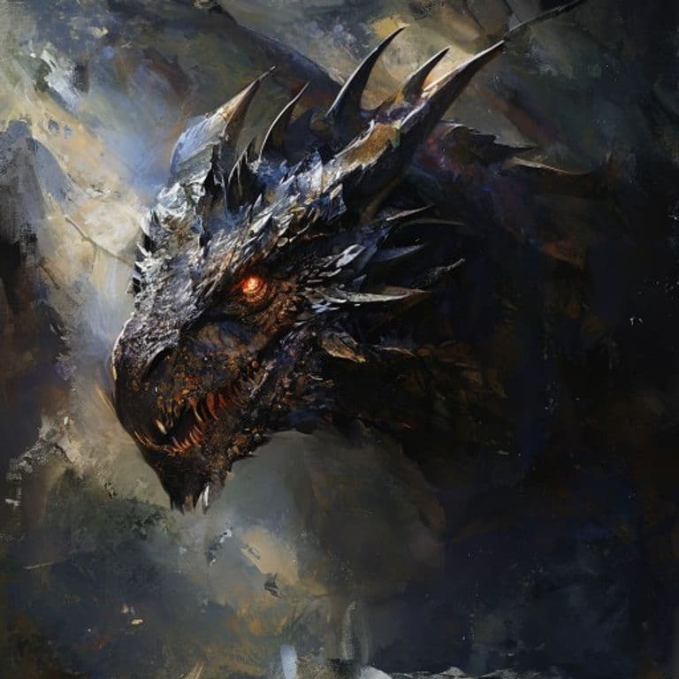 Adult Black Dragon — fantasy monster illustration