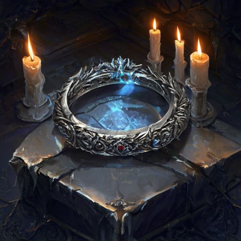 Ring of the Frost Knight — fantasy item illustration. Ring of the Frost Knight is a magic item (ring) of rare rarity.