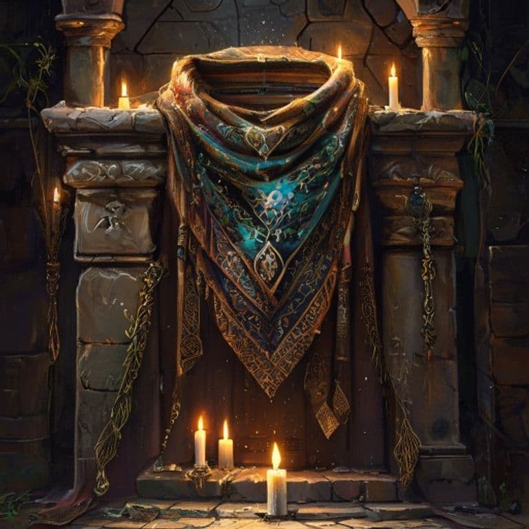 Library Scarf — fantasy item illustration