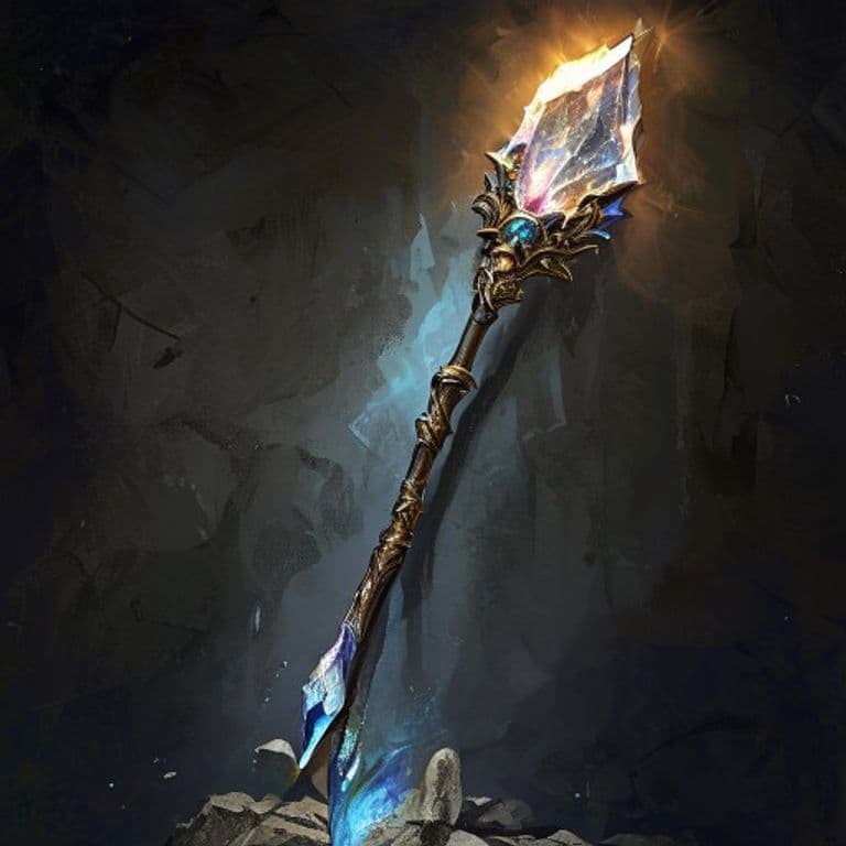 Crystal Staff — fantasy item illustration