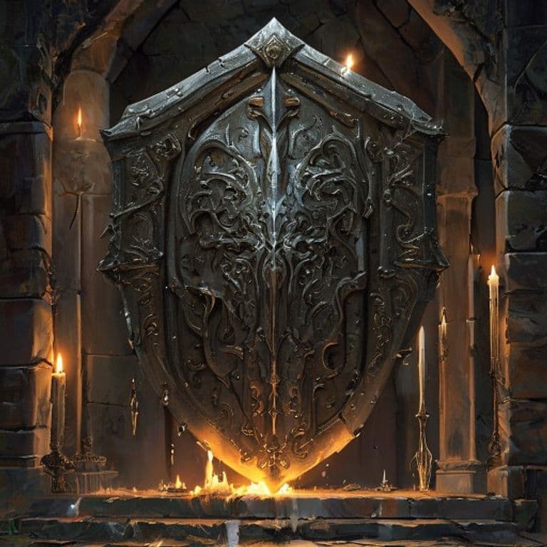 Grasping Shield — fantasy item illustration
