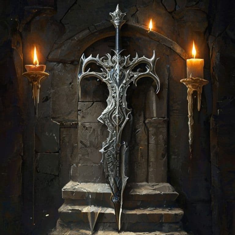 Blade of the Temple Guardian — fantasy item illustration