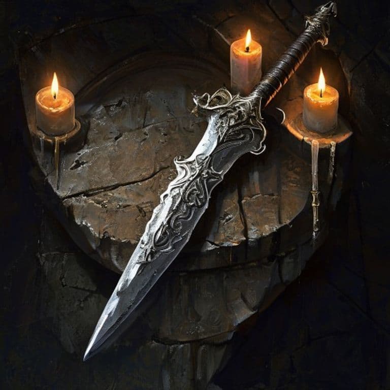 Murderous Straight Razor — fantasy item illustration