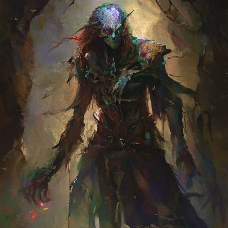 Deathsworn Elf — fantasy monster illustration