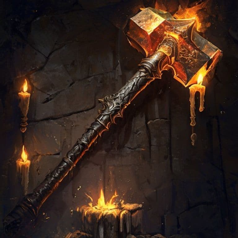Forgefire Hammer — fantasy item illustration